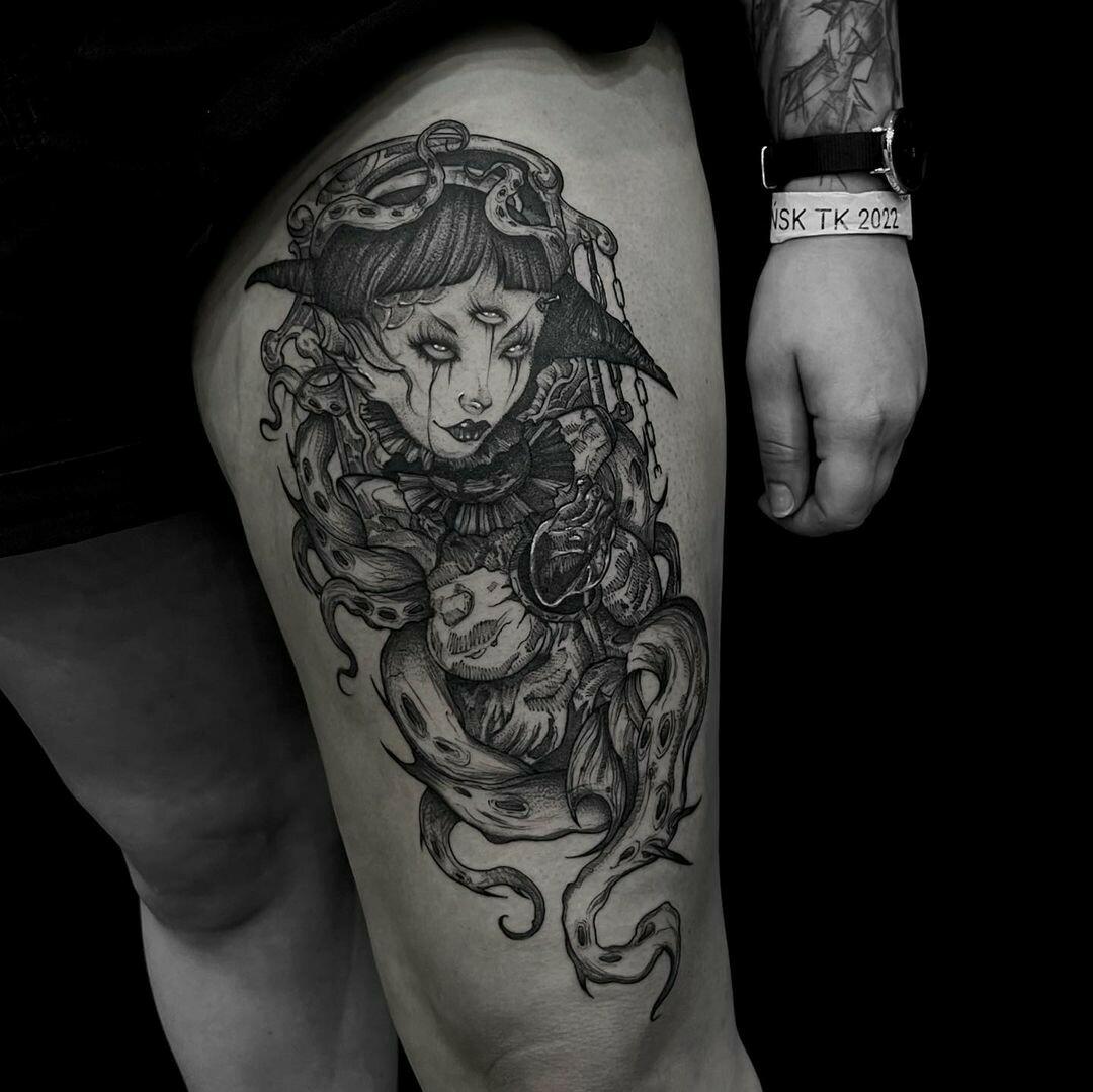 Inksearch tattoo Baba na Rowerze Tattoo