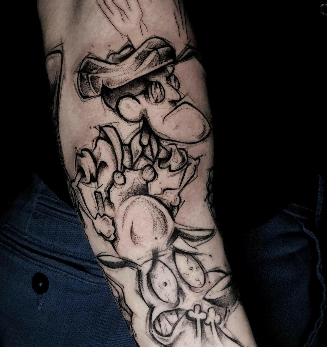 Inksearch tattoo Baba na Rowerze Tattoo