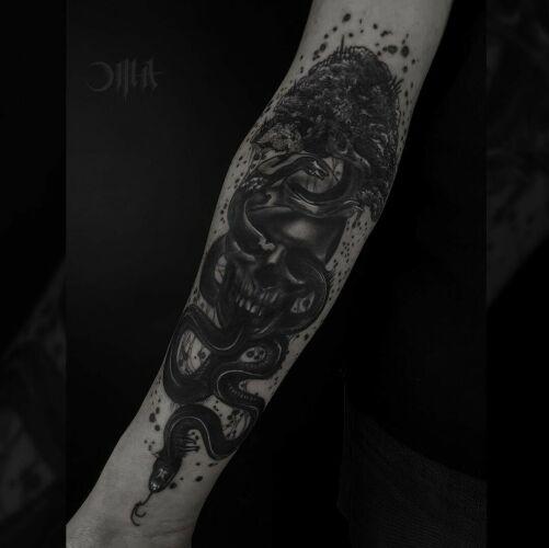Baba na Rowerze Tattoo inksearch tattoo