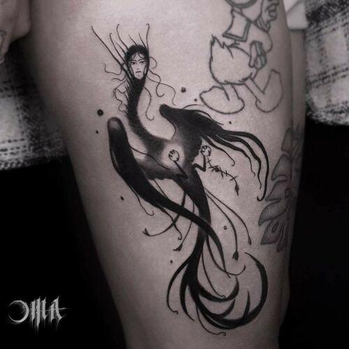 Baba na Rowerze Tattoo inksearch tattoo
